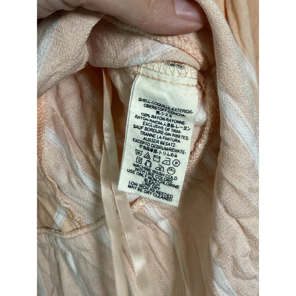 Free People Samifran Shirt Sz S Peach Long Sleeve Ruffle Boho Crop Festival Club - Picture 6 of 10